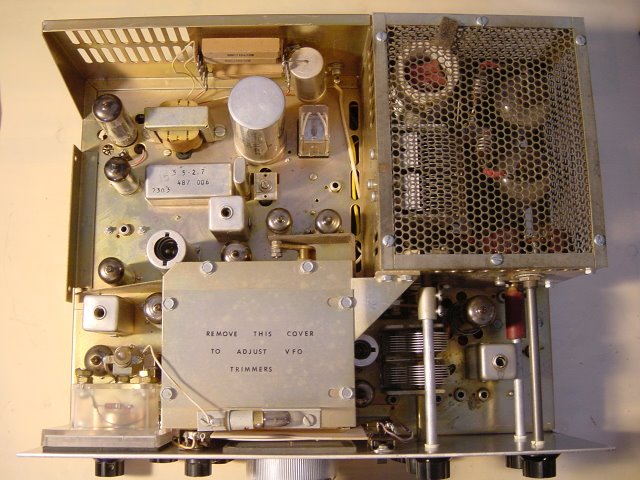 Under the covers of the Swan transceiver. This is a photo of the top of the rig.