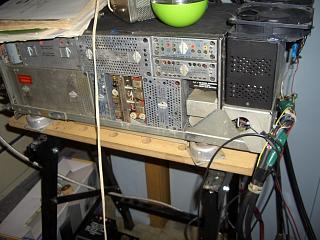 Close-up of the side of the transceiver with the cover removed.